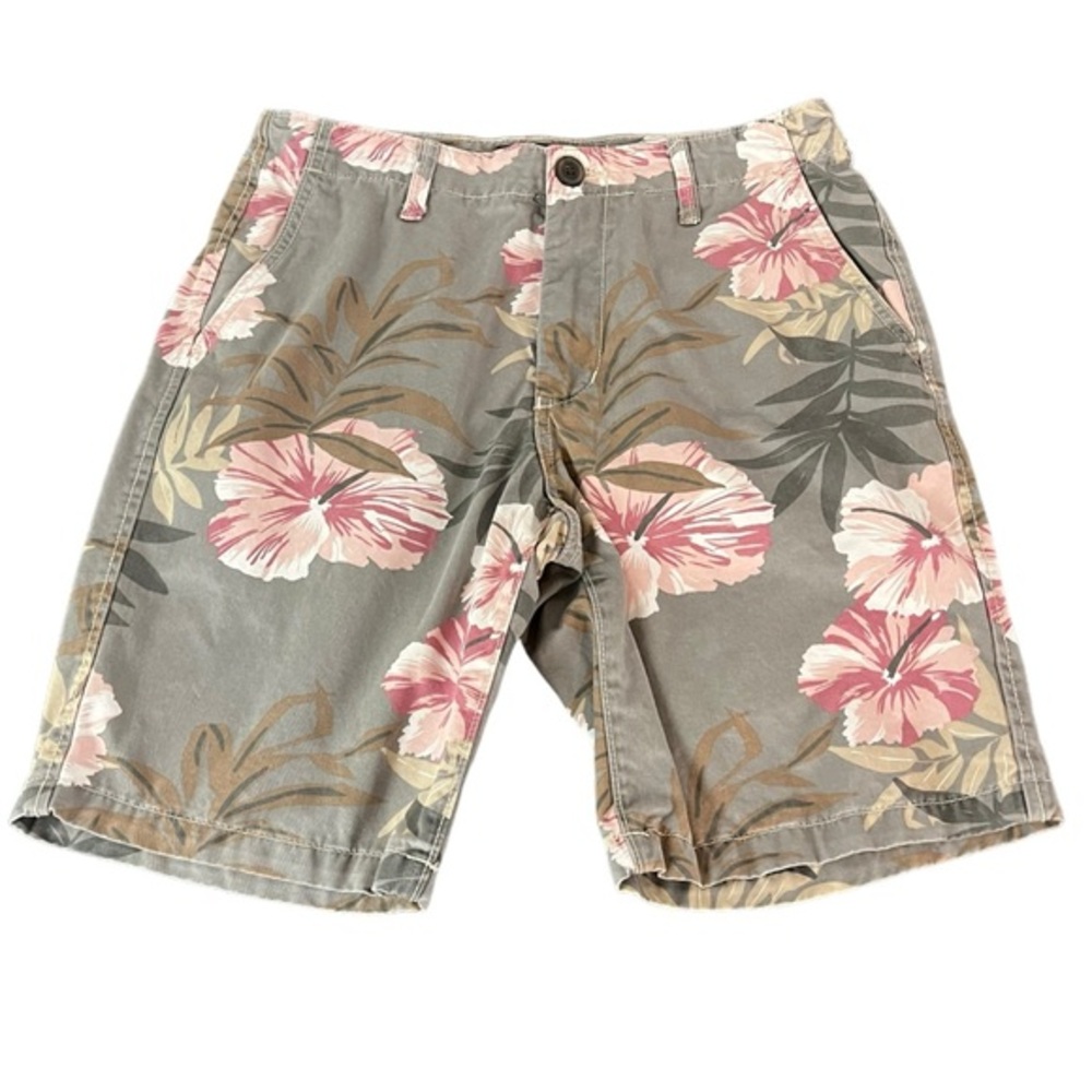 Aeropostale Shorts Men’s Size 29 Flower Print Gray Pink Tropical (77)